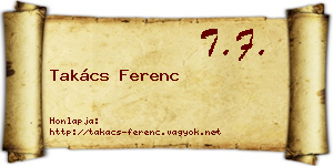 Takács Ferenc névjegykártya