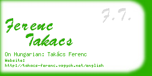 ferenc takacs business card
