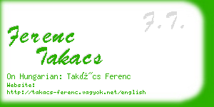 ferenc takacs business card